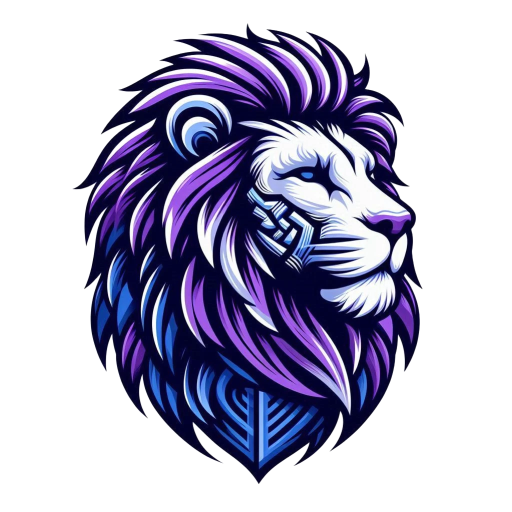Der violett-blaue Löwe von ASLAN DIGITAL